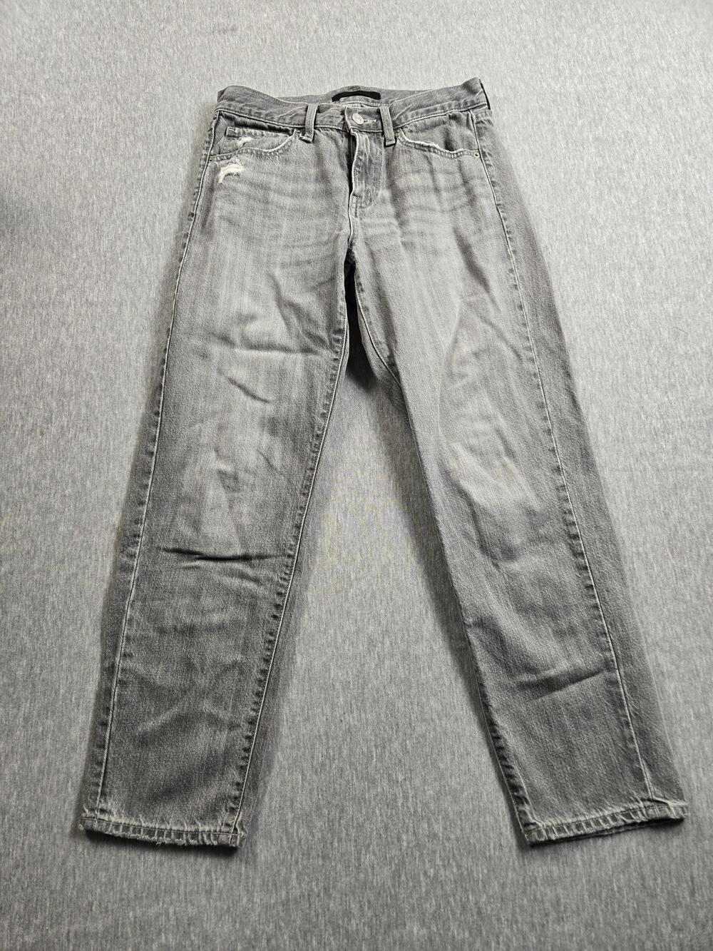 Uniqlo Jeans Womens 24 Gray Relaxed Tapered Middle Rise Distressed Denim Pants
